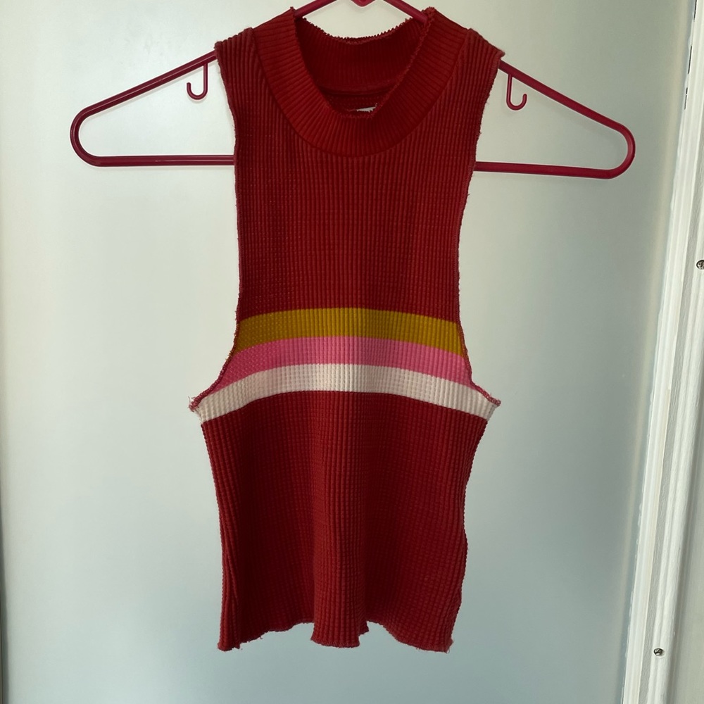 waffle knit tank top
